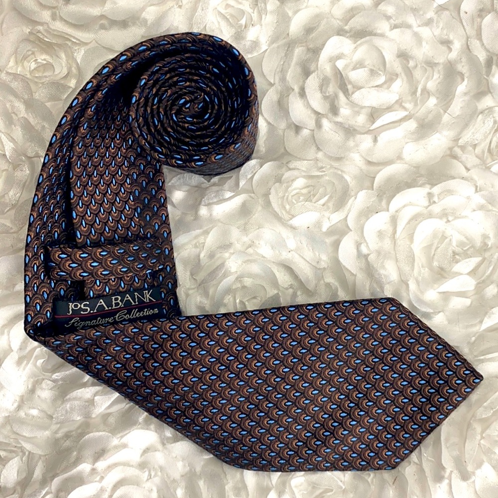 New Jos. A. Bank brown and blue silk tie